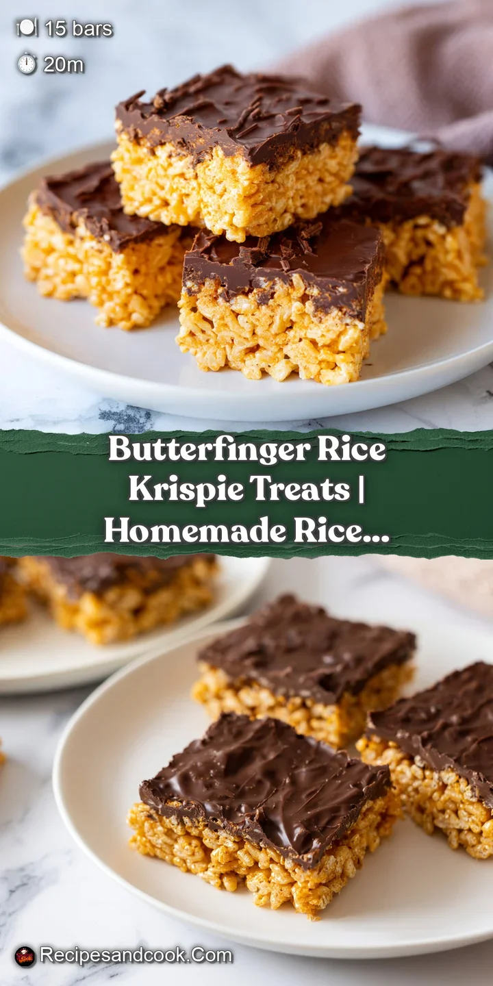 Close-up shot of gooey, melted marshmallow pulls and golden-brown crunchy candy bits in a toasted rice cereal treat.