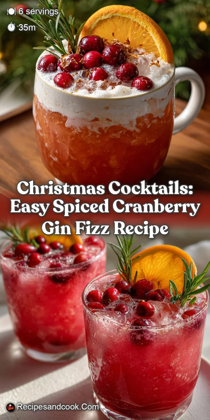 Christmas Cocktails: Easy Spiced Cranberry Gin Fizz Recipe