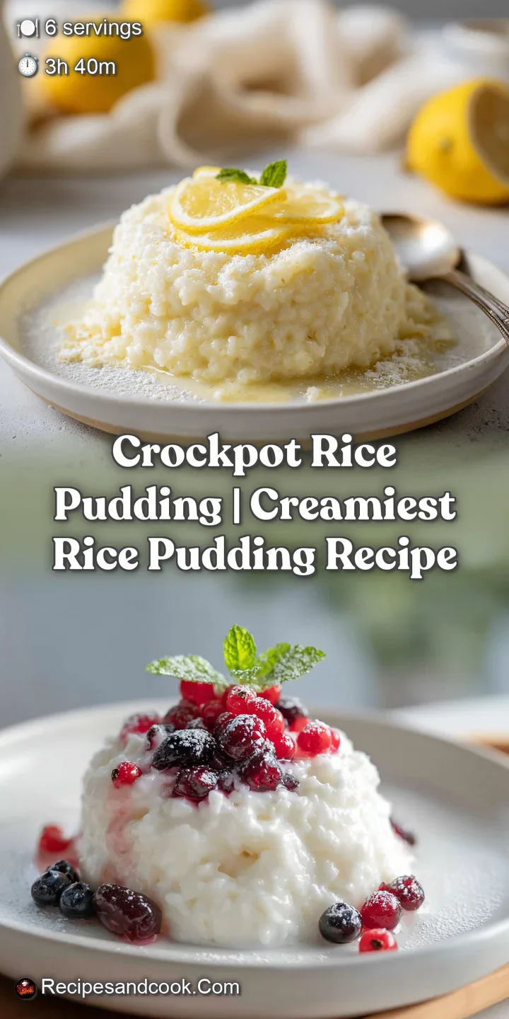 Close-up of glistening, creamy rice pudding with visible grains. Hints of cinnamon and nutmeg create a warm, comforting feel.