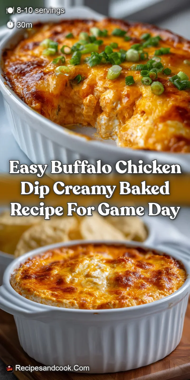 Easy Buffalo Chicken Dip Creamy Baked Recipe for Game Day