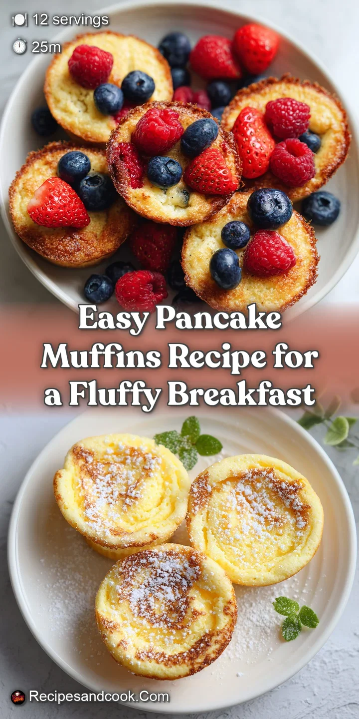 Close-up of a warm, golden pancake muffin revealing a fluffy interior studded with juicy blueberries. A tempting breakfast...