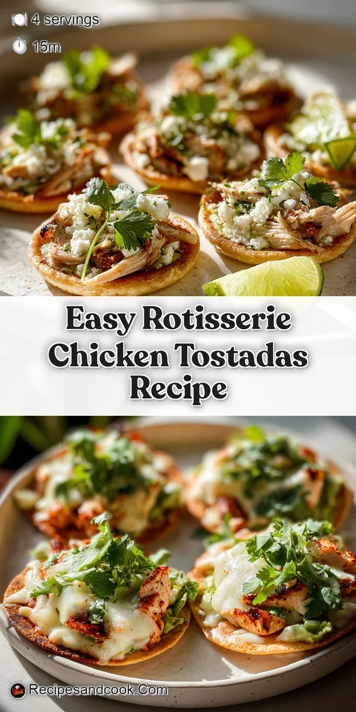 Close-up reveals the textural contrast of crispy tostada shell with tender chicken, smooth avocado, and the fresh bite of ...