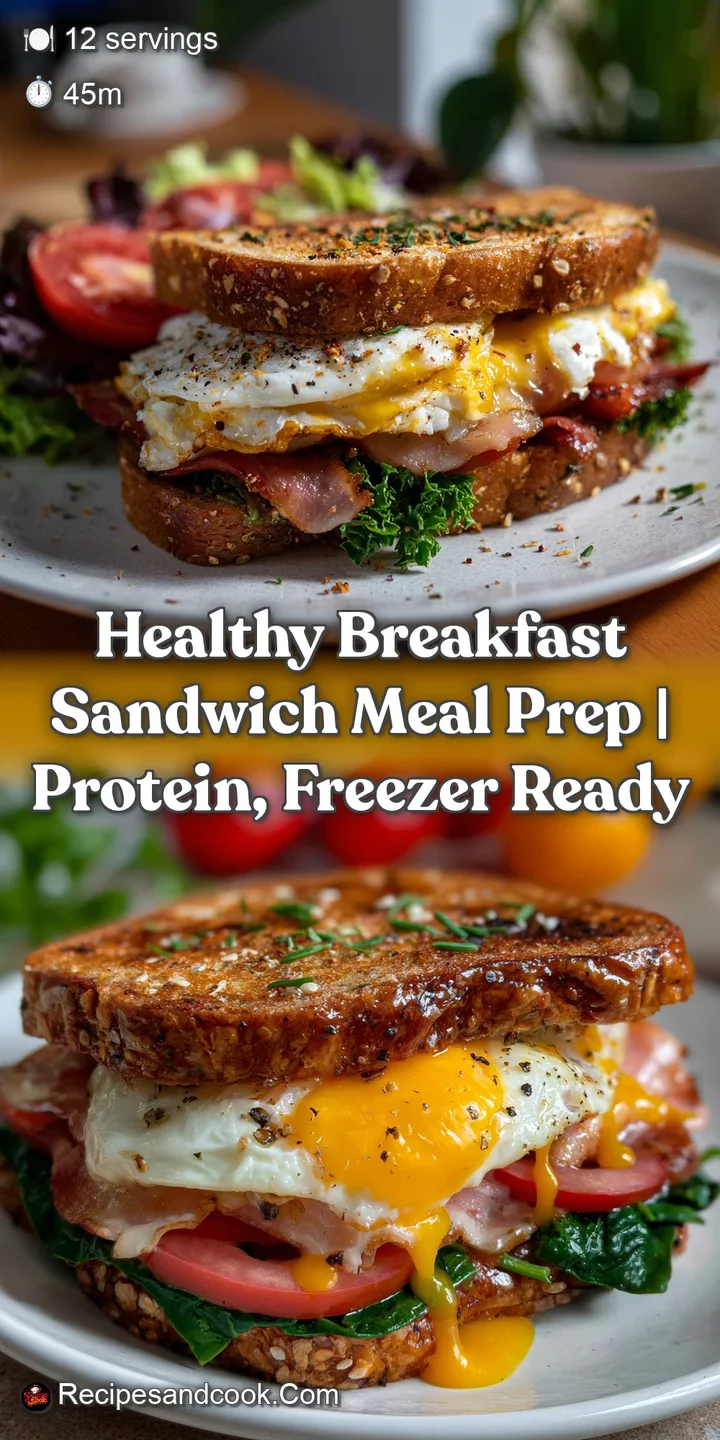Healthy Breakfast Sandwich Meal Prep | Protein Freezer Ready