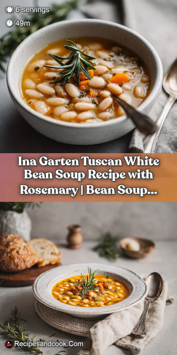 Close-up of tender white beans in a rich, savory broth with a swirl of vibrant green olive oil.