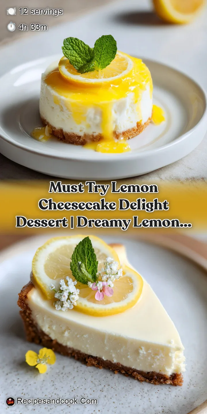 Close-up of smooth, pale yellow cheesecake with a slightly glossy surface, begging a bite.