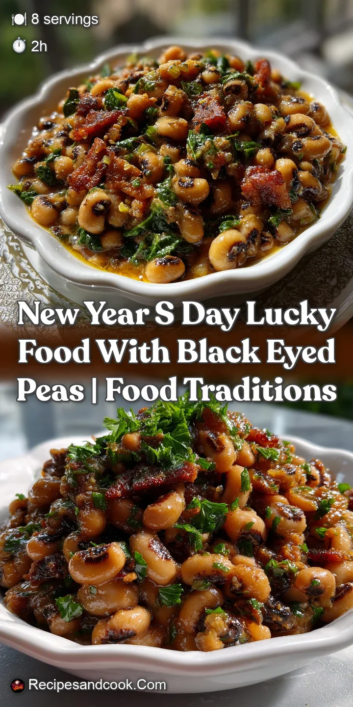 Close-up of tender black-eyed peas, a rich medley of earthy tones with hints of greens and a light sheen from cooking, pro...