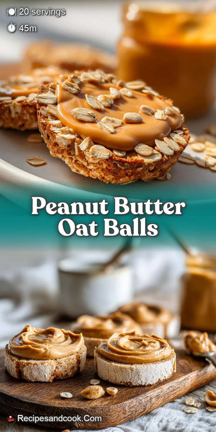 Close-up of a peanut butter oat ball showing its bumpy, slightly glistening surface and appealingly imperfect shape.