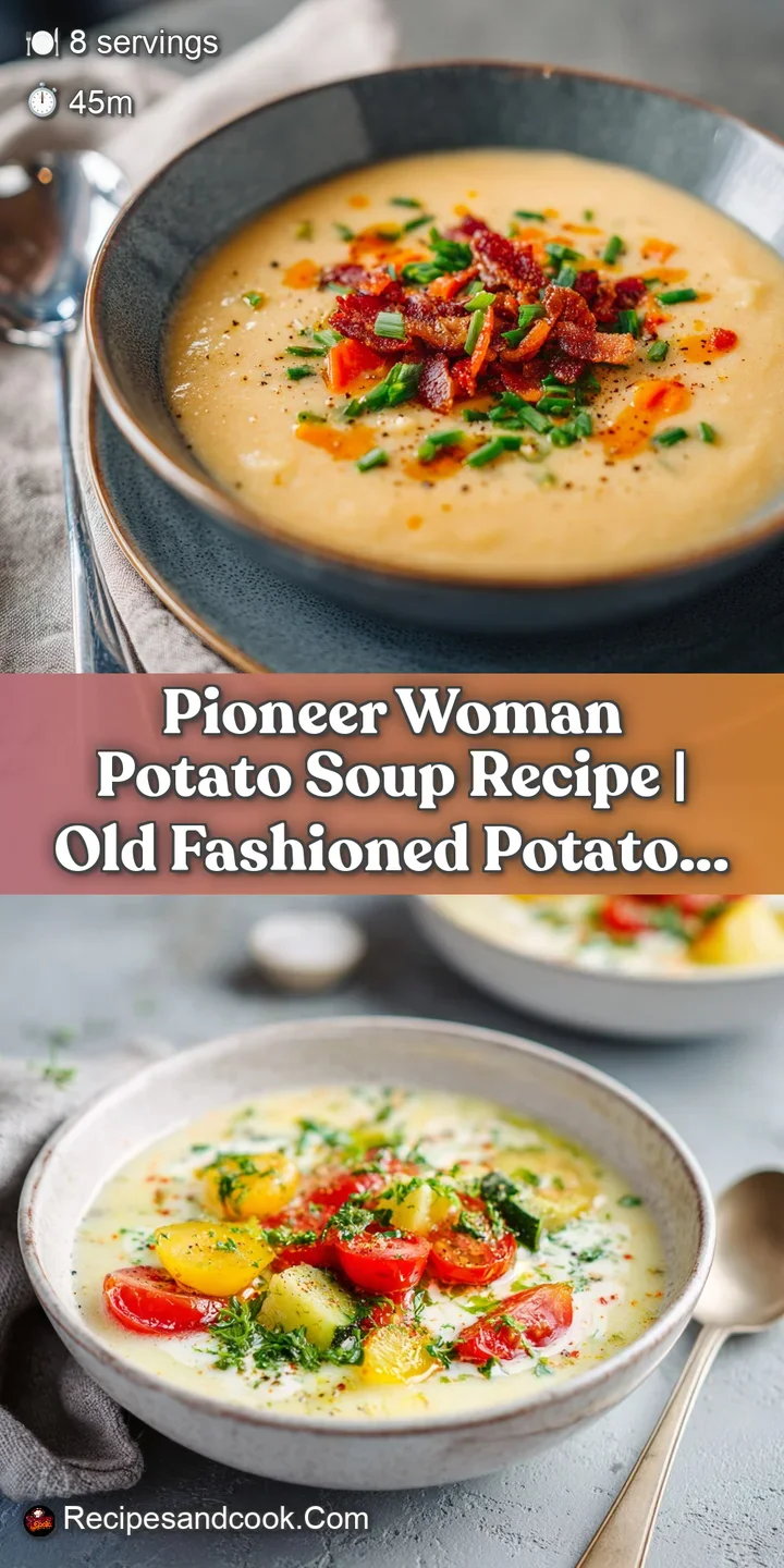 Close-up of velvety potato soup, revealing creamy texture and golden brown croutons.