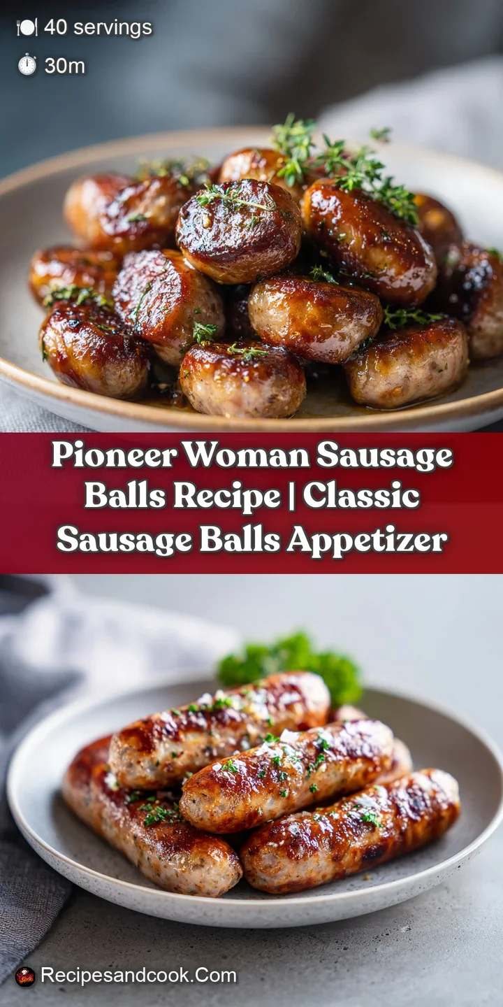 Close-up of a fluffy, golden sausage ball with visible savory herbs, hinting at its warm interior.