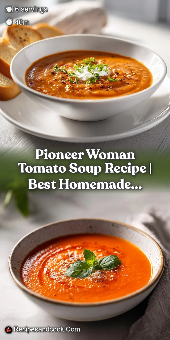 A rich, deep red tomato soup with a glossy sheen, showcasing its thick, creamy texture with a delicate swirl of white cream.