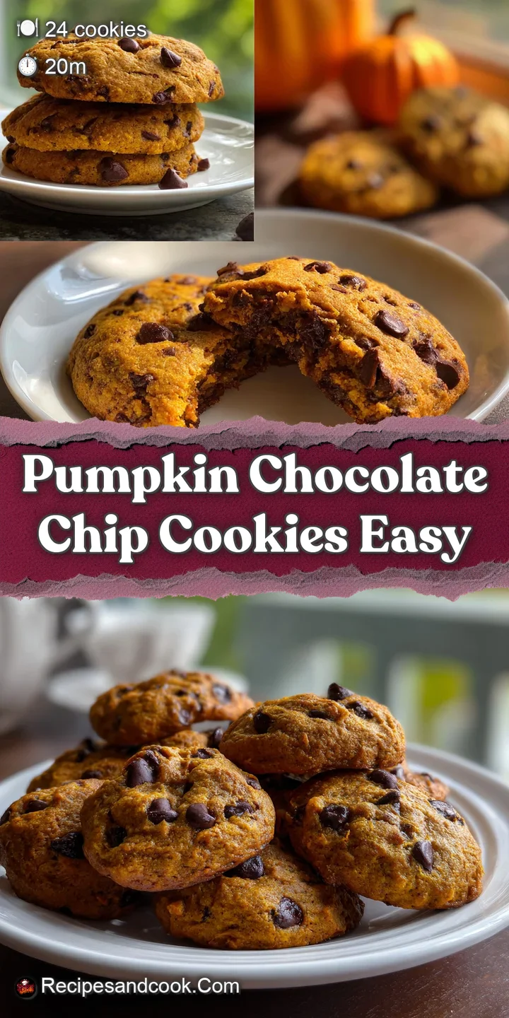 Close-up of a moist pumpkin cookie with gooey melted chocolate, showcasing the soft texture and warm spices, a sweet treat.