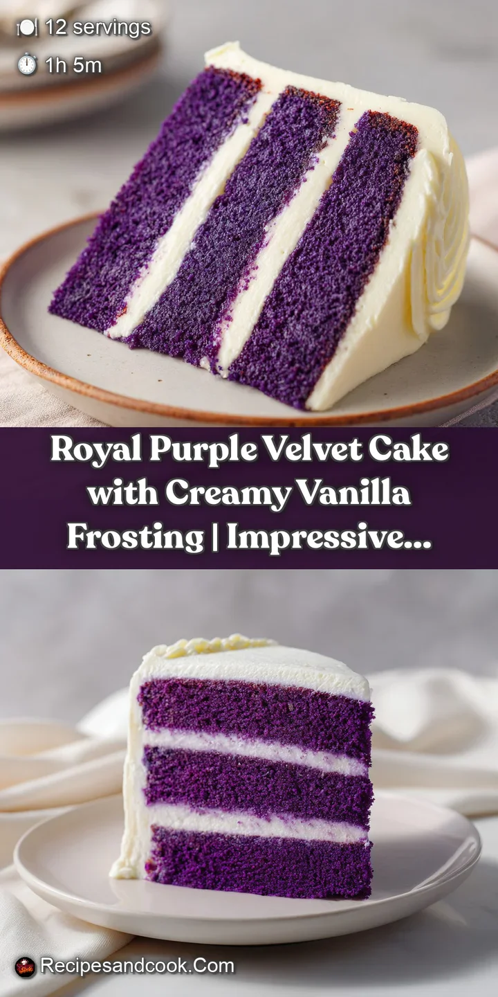 Close-up of rich purple cake crumb with swirls of thick, soft vanilla frosting and delicate sprinkles.