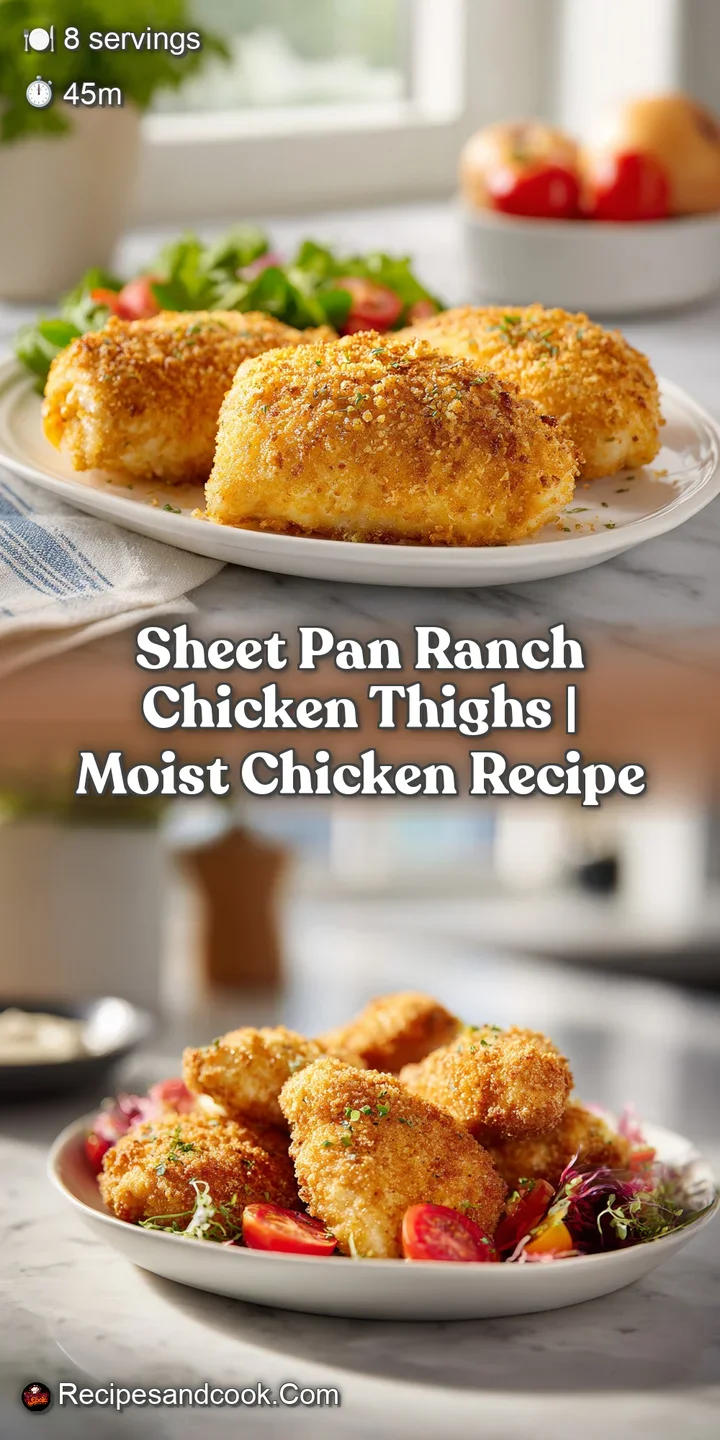 Close-up of tender, glistening chicken with crisp edges, coated in a luscious ranch sauce. An irresistible, flavorful bite.