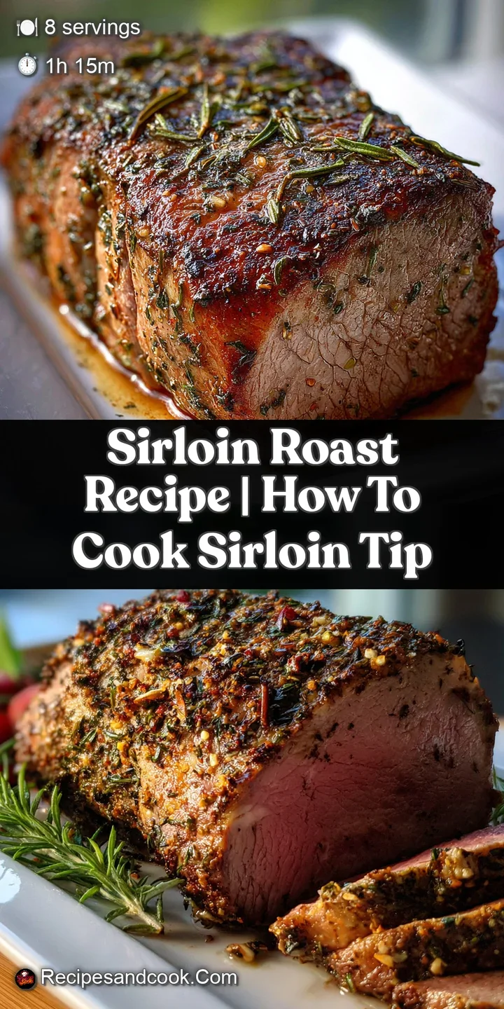 Close-up of juicy, medium-rare sirloin with a crisp, seared crust. Meat texture visible, inviting and appetizing for a din...