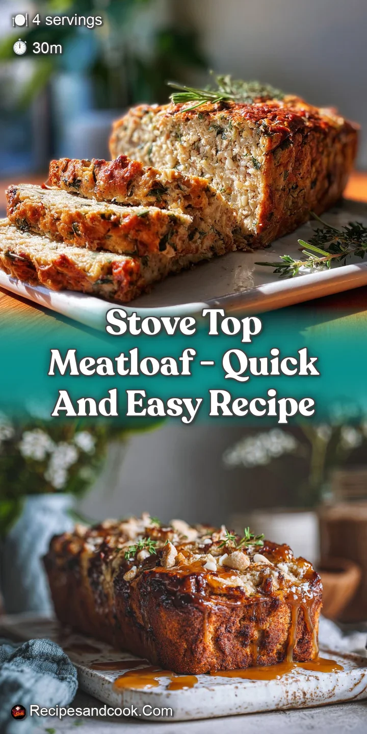 Close-up of savory meatloaf. Visible flecks of herbs and spices. Glossy, caramelized sauce creates a mouthwatering, tempti...