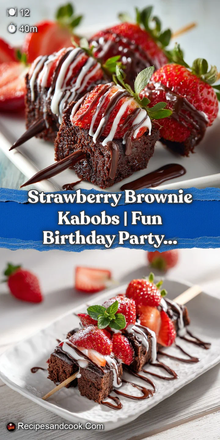 A close-up captures the moist, dense texture of chocolate brownies paired with glistening, juicy strawberries.