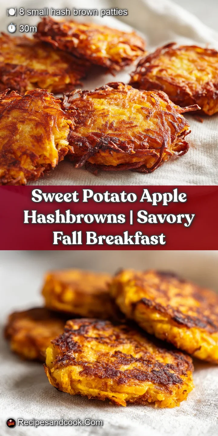 Extreme close-up of caramelized orange sweet potatoes and tender apples with crisp, golden-brown edges and a soft glow.