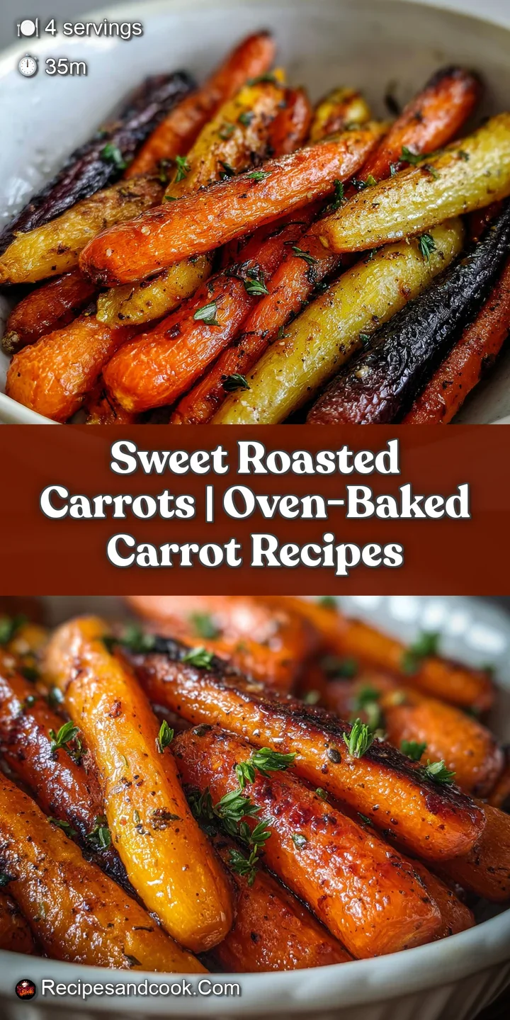 Close-up of glazed, tender roasted carrots with slightly charred bits and a sprinkle of fresh green herbs. Inviting & appe...