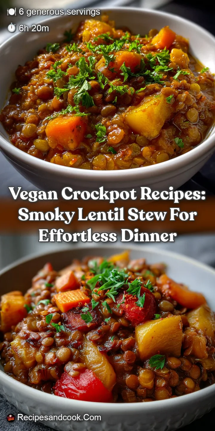 Vegan Crockpot Recipes: Smoky Lentil Stew for Effortless Dinner