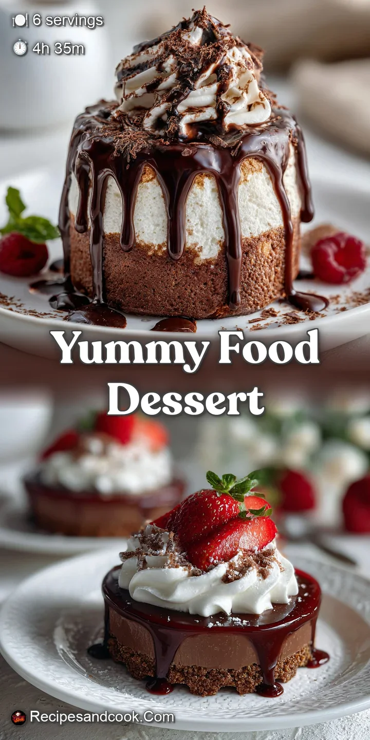 Close-up shot of a luscious chocolate dessert. The velvety cream and rich chocolate layers create an irresistible, decaden...