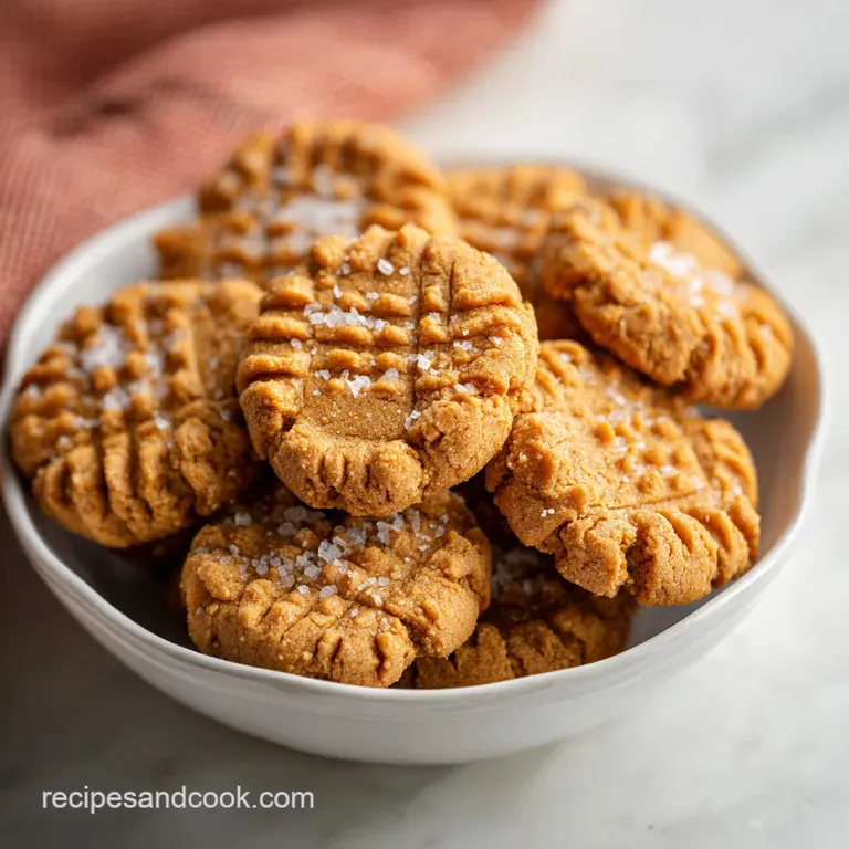 A neat stack of tan, crumbly cookies on a white ceramic plate beside a linen napkin and a glass of milk.