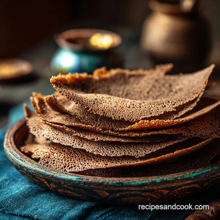 Injera: Ultimate Teff Flatbreadauthentic Spongy Perfection presentation