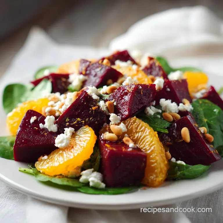 Beet Salad with Spinach Mandarin Oranges: Roasted