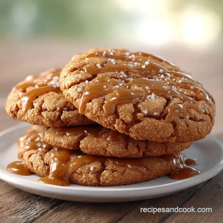 A stack of golden-brown butter cookies on a matte black platter, accented by a sprinkle of flaky sea salt.