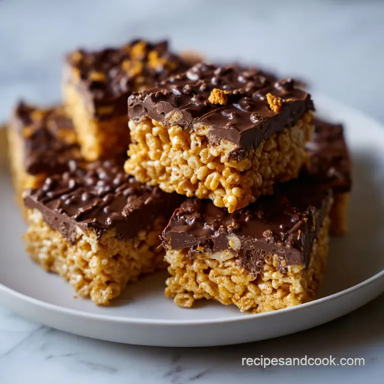 Butterfinger Rice Krispie Treat with Chocolate