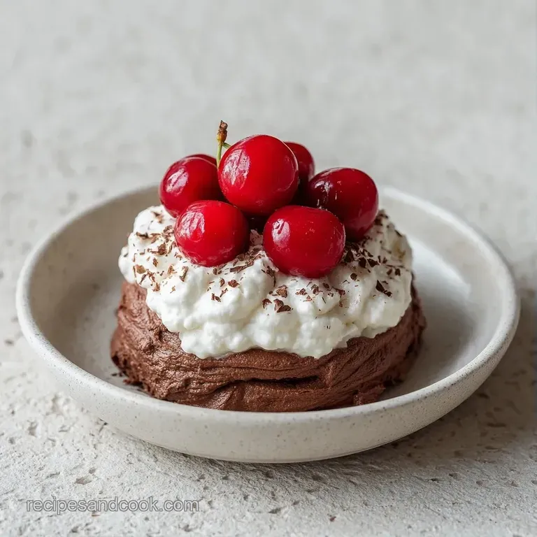 A cozy ceramic mug of deep cocoa beside a bowl of fresh, bright red cherries on a rustic wooden tabletop.