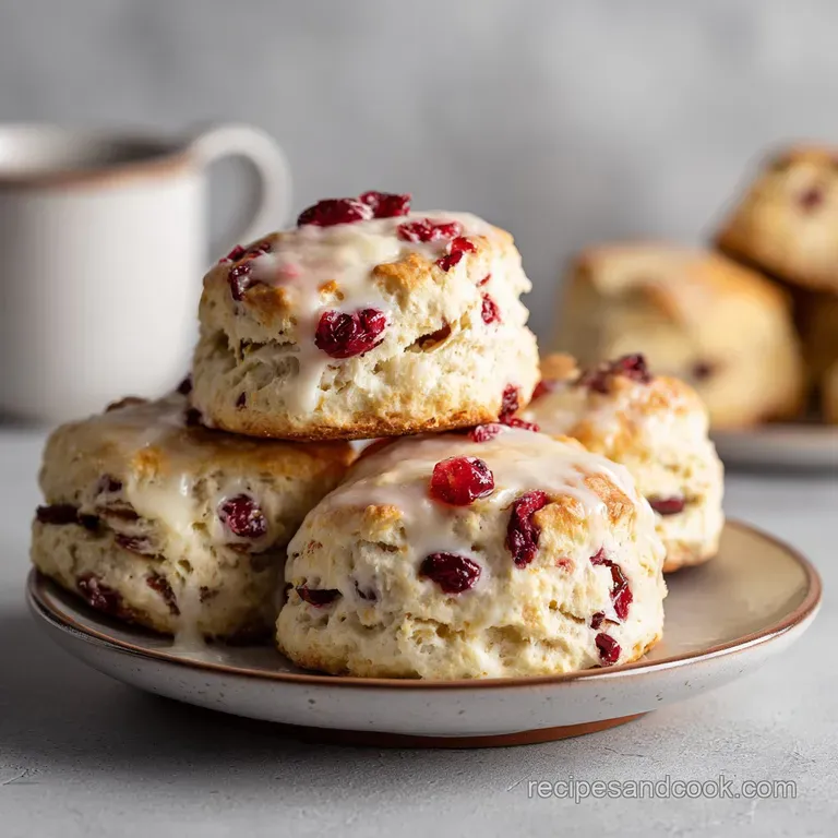Cranberry Orange Sour Cream Scones: Bakery Style