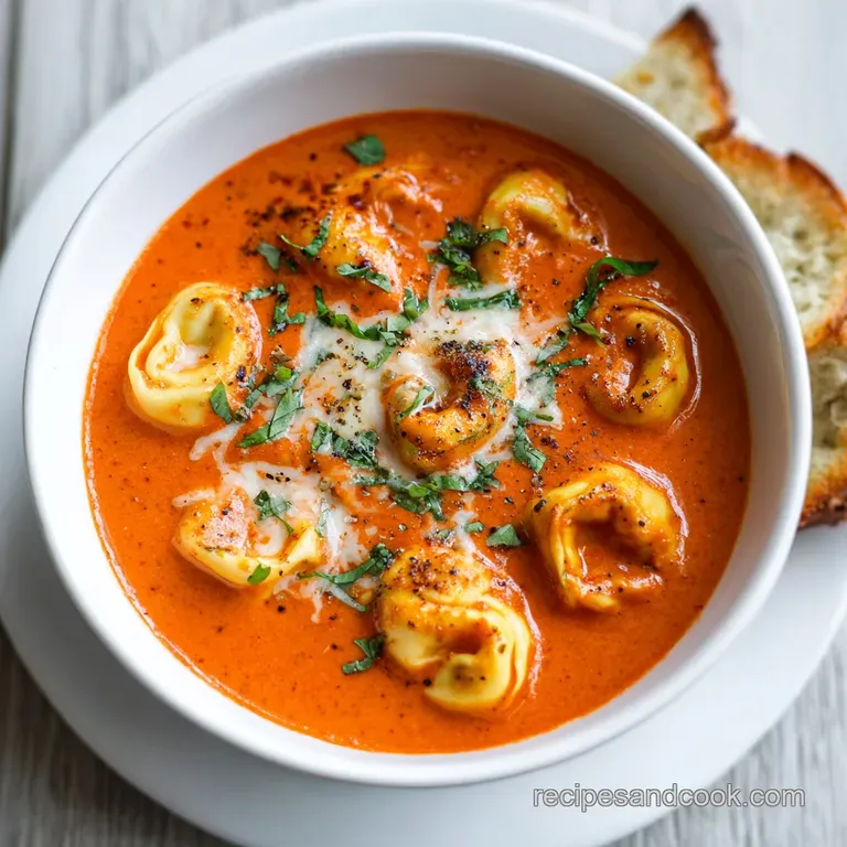 OnePot Creamy Tomato Tortellini Soup