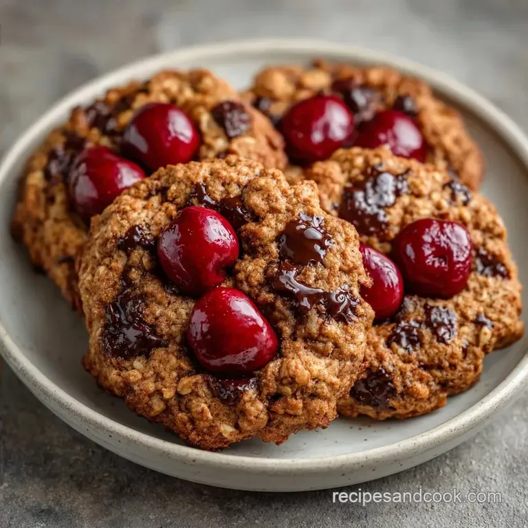 Dark Chocolate Cherry Oatmeal Cookies: Chewy & Rich