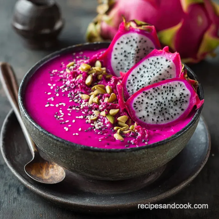 Dragon Fruit Recipes: Electric Pink Pitaya Smoothie Power Bowl presentation