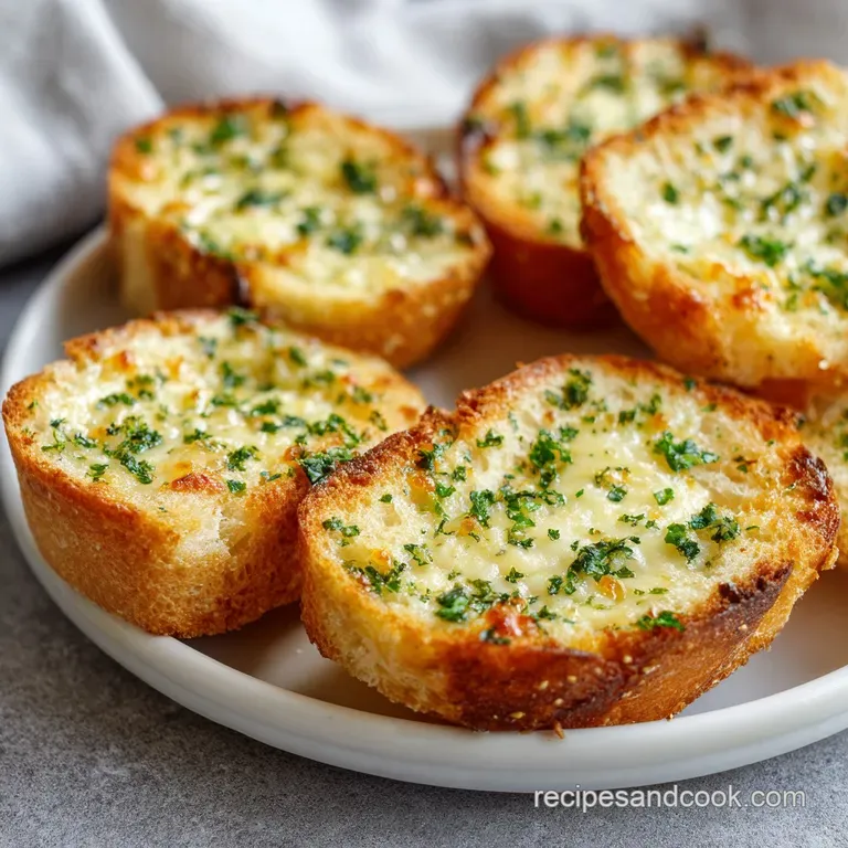 Small toasted bread cubes with bubbly golden cheese arranged on a white plate with a side of creamy dipping sauce.