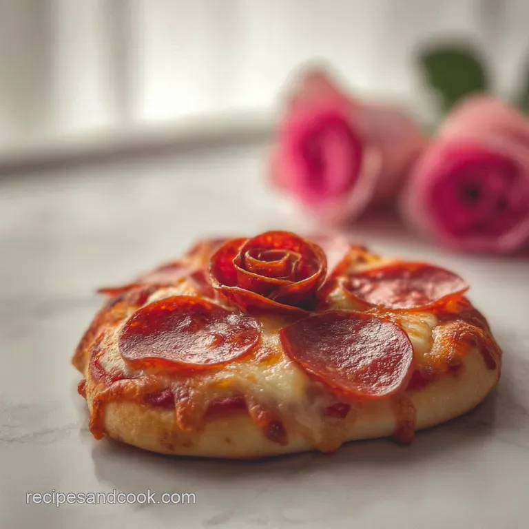 Easy Pizza Rose for Valentines Day with Pepperoni