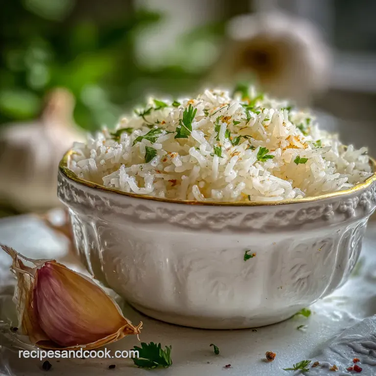 Flavored Rice Recipe with Garlic and Herbs