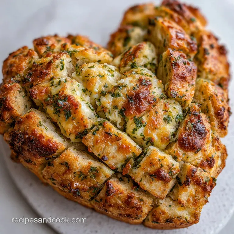 Two rustic baguette slices are topped with bubbling cheese, fresh herbs, and garlic, on a dark plate. Elegant & delicious!