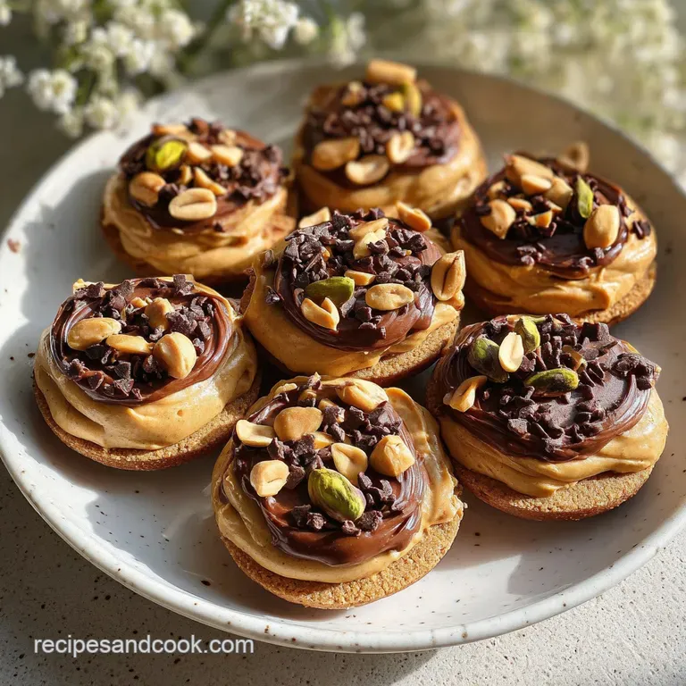 A sliced peanut butter oat bar showcasing layers of chewy oats, roasted peanuts, and melted chocolate drizzle.