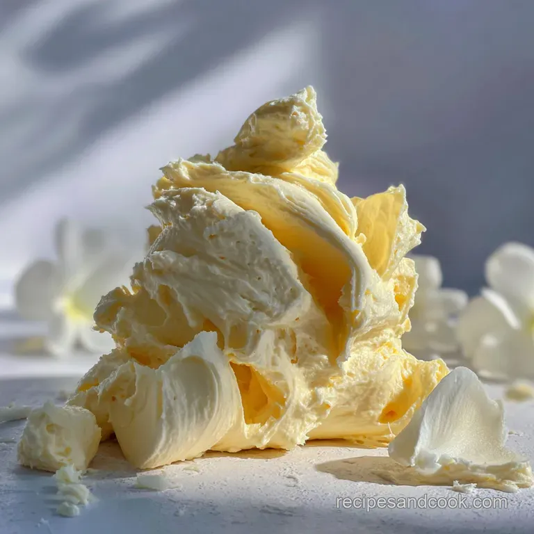 Elegant swirl of smooth, ivory-colored cream in a delicate dessert glass, dusted with cocoa, topped with fresh raspberries.