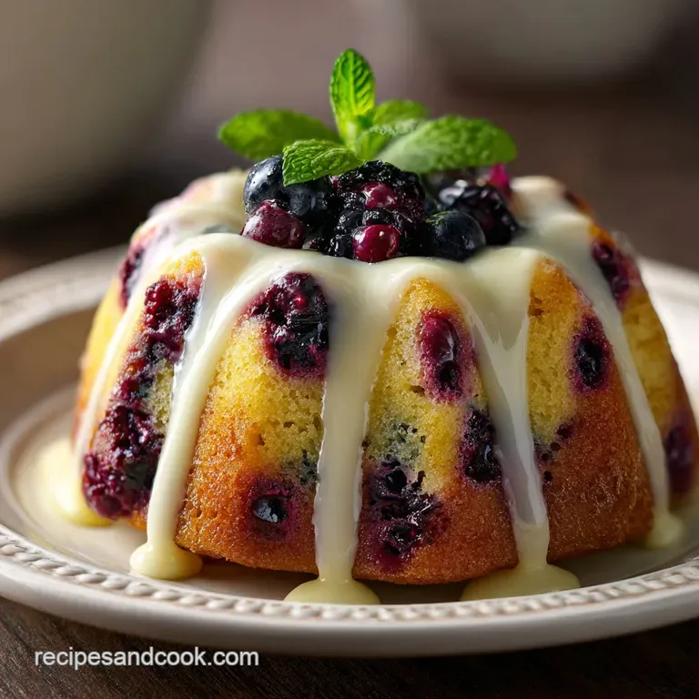 Mini Berry Bundt Cake with Cream Cheese Glaze