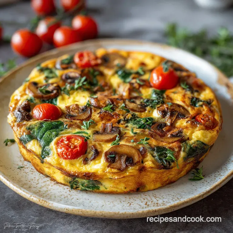 Mushroom Spinach Frittata with Vegetables