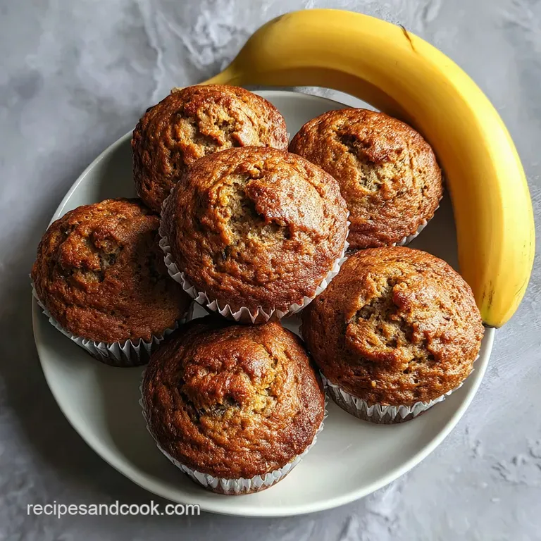 A single oat banana muffin, warm and moist, sits on a linen napkin, its cracked top hinting at its soft interior.