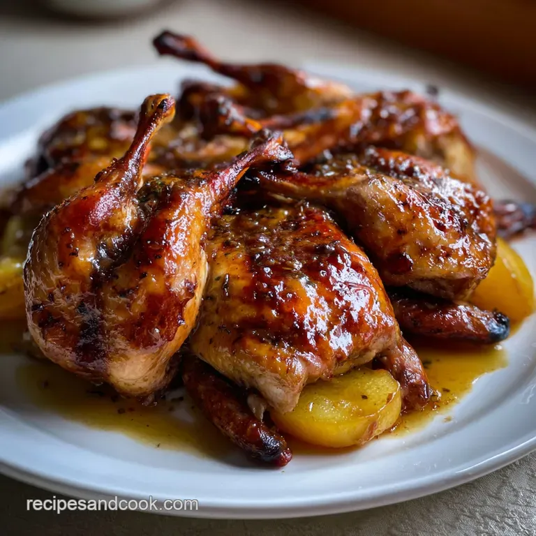 Quail Recipes: Roast Quails with Sticky Apple Cider Glaze