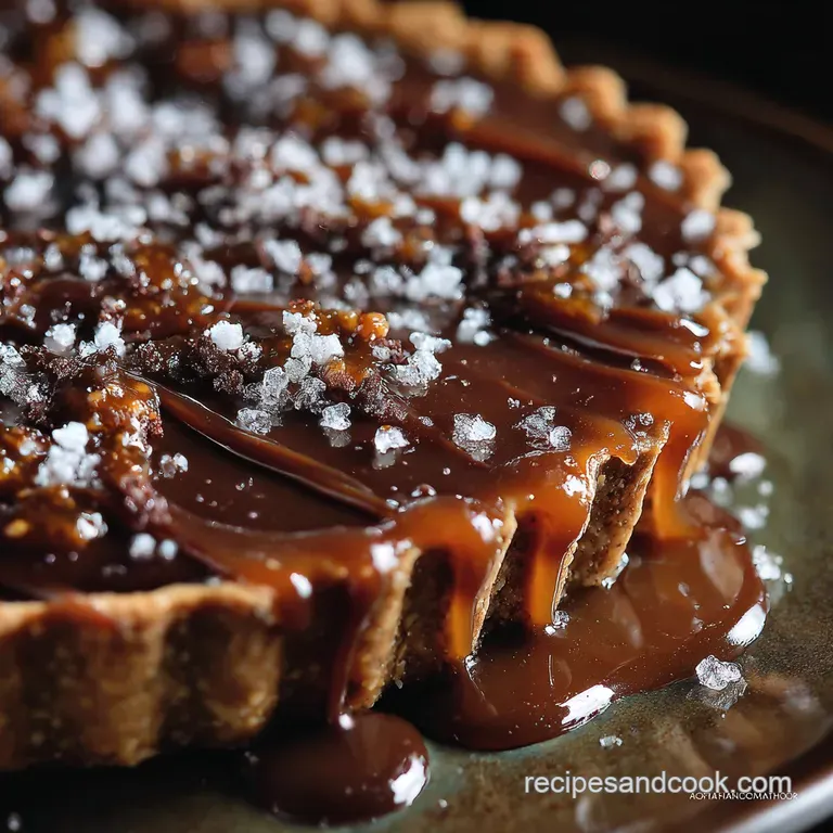 Tart: the Decadent Millionaires Salted Caramel Chocolate Ganache presentation