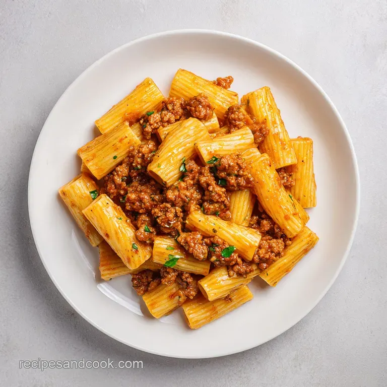A swirl of creamy pasta topped with golden-brown sausage and snowy parmesan flakes on a matte black dinner plate.