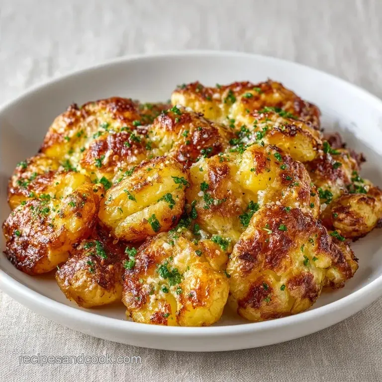 Smashed Roasted Cheesy Potatoes: Crispy and Golden