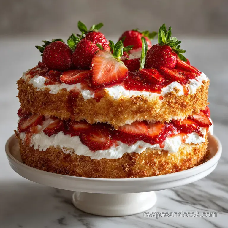 Delicate layers of white cake, crimson berries, and white cream artfully arranged in a glass, begging to be eaten.