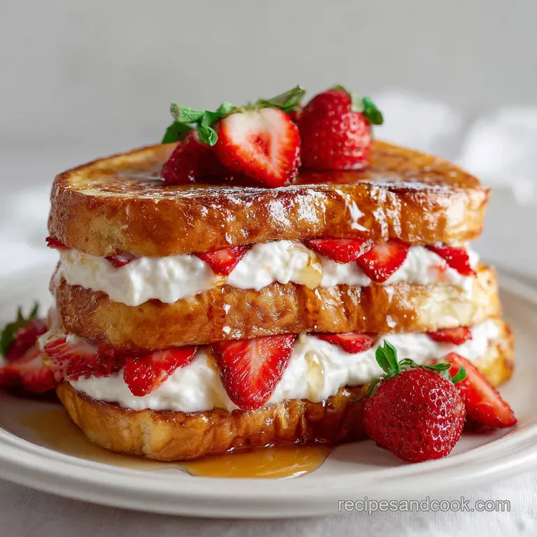 Strawberry Cream Cheese Stuffed French Toast