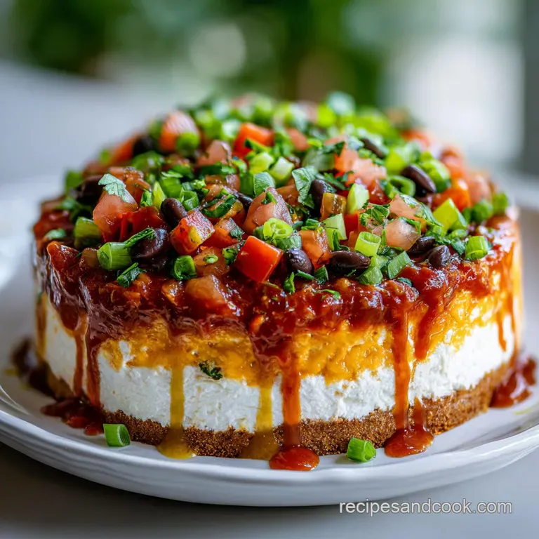 Individual servings of 7-layer dip in clear cups, topped with cilantro; a festive, easy party appetizer.